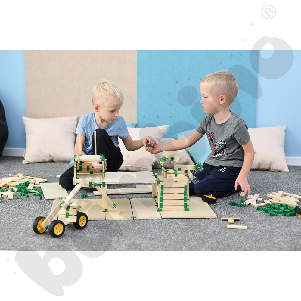 Join Clips - zestaw drewnianych klocków, 566 elem.  