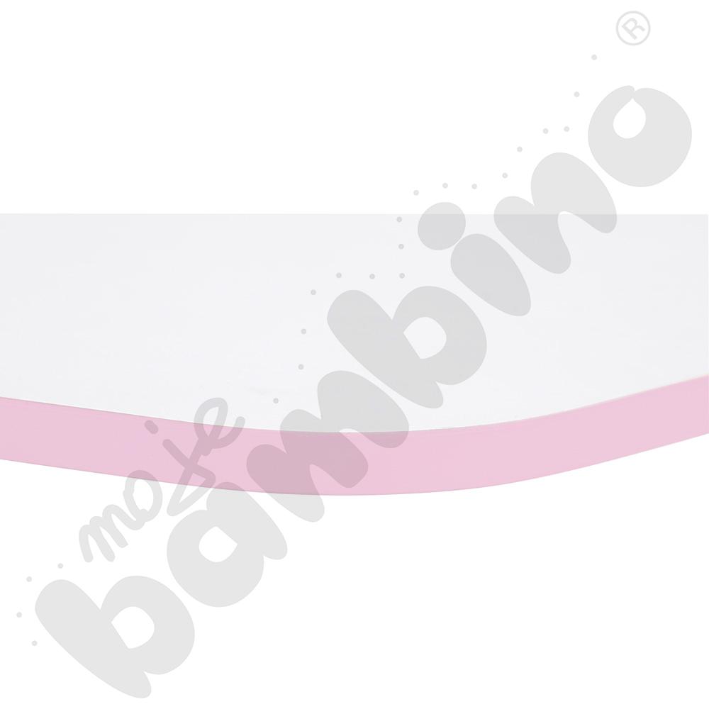 Blat Quadro biały sześciokątny, jasnoróżowe obrzeże