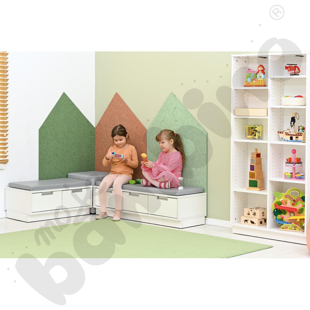 Quadro - szafka-ławeczka 3 - szary materac - biała