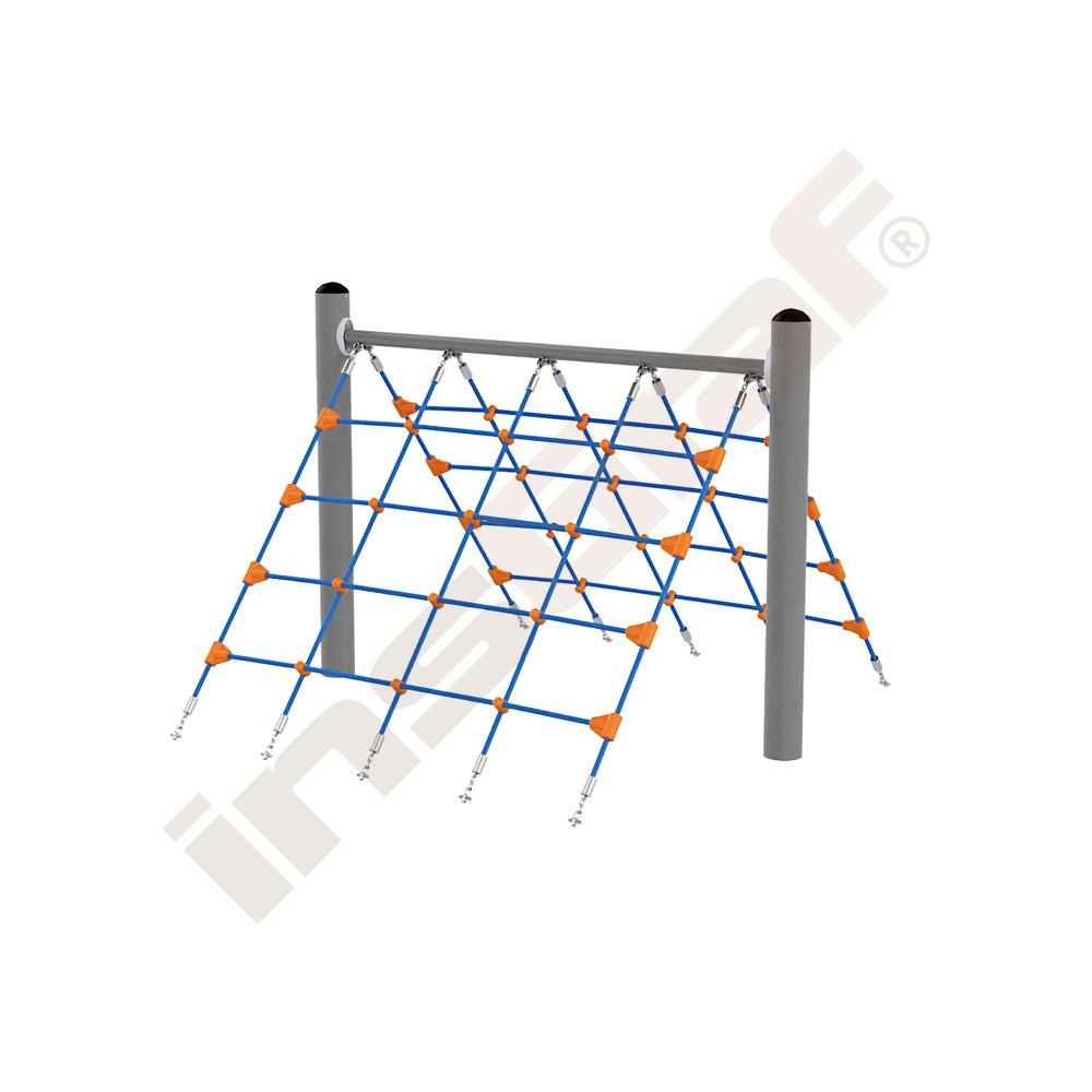 Kletternetz Zelt, blau-orange