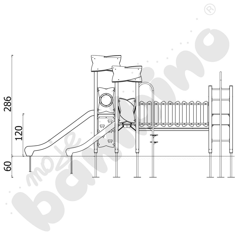 Zestaw Urbi 8, słupy drewniane C