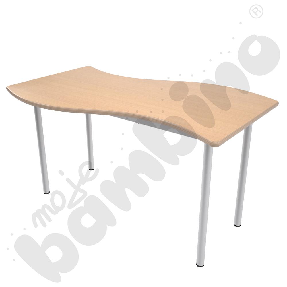 Stół Mila prostokąt falisty 140x72, blat HPL buk, narożniki zaokrąglone, rozm. 6