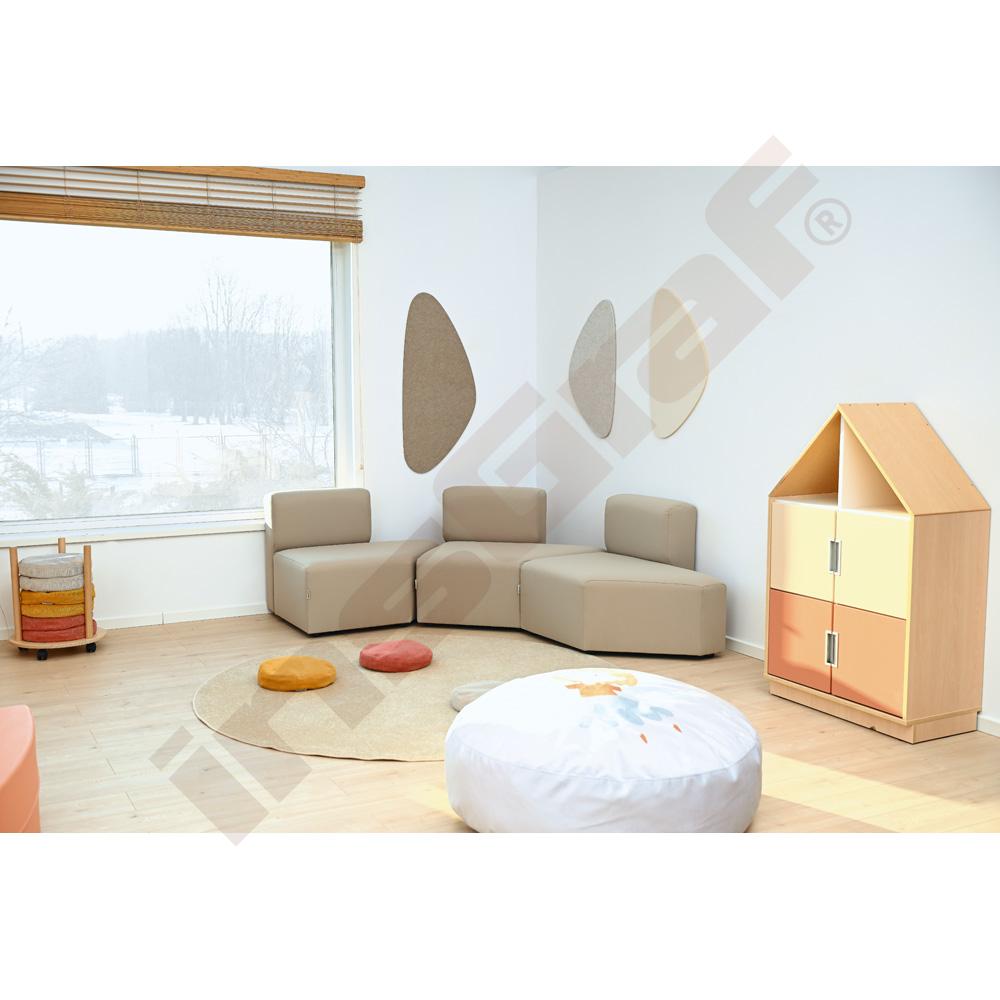 Quadro - skříňka-domeček se 2 policemi, světlý javor