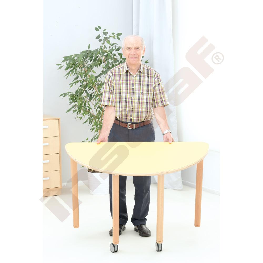 
Flexi Tischplatte halbrund, HPL gelb
