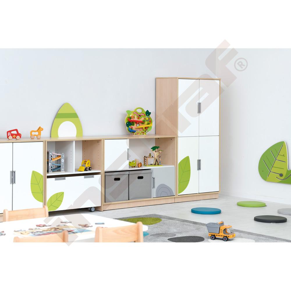 Quadro - skříň XL k sestavě Flora 90˚, tichý doraz, korpus světlý javor