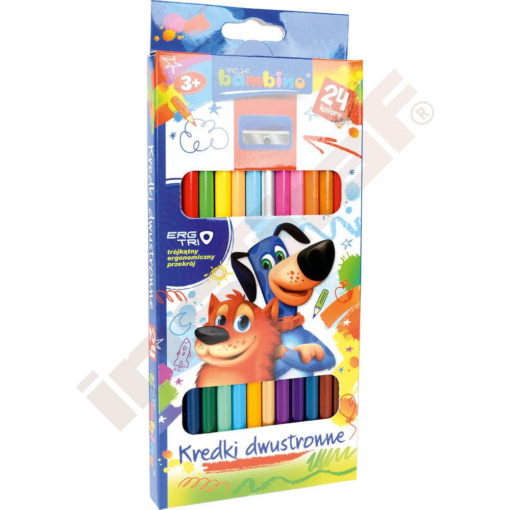 Oboustranné pastelky Moje Bambino, 24 odstínů