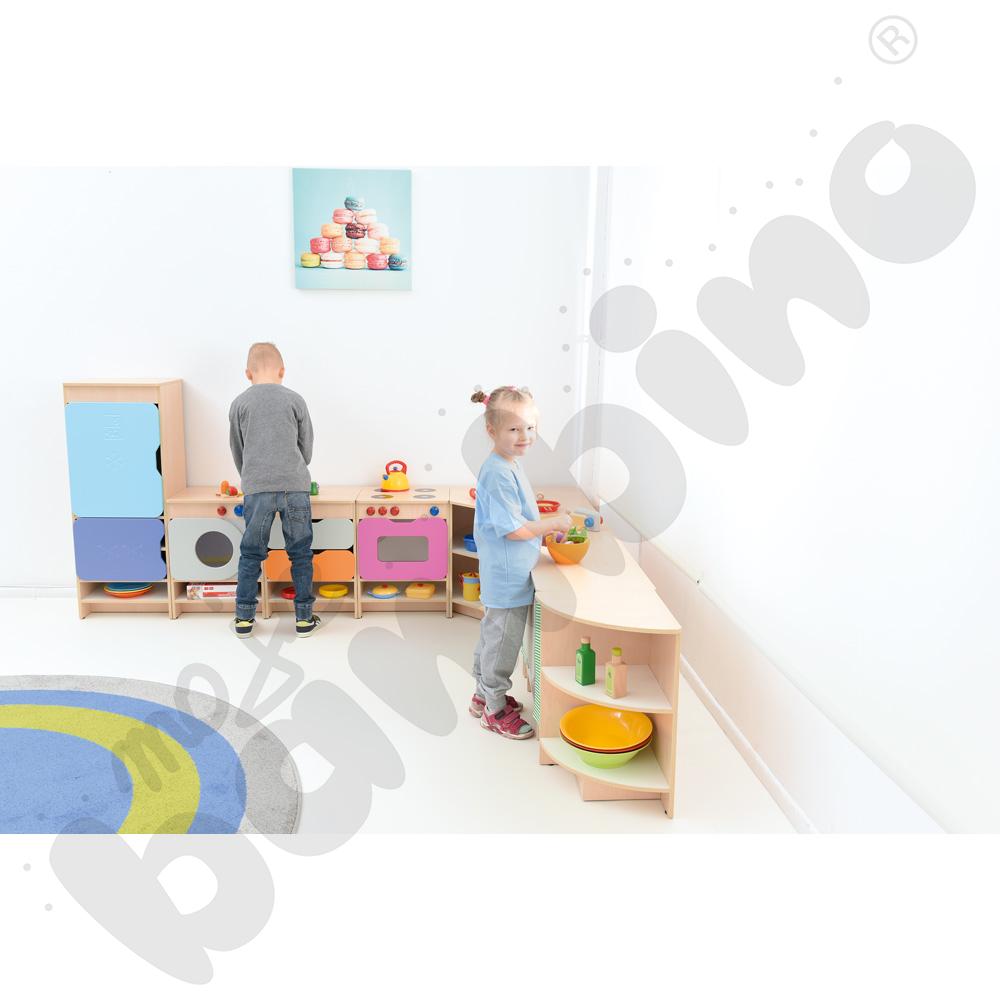 Kuchnia Quadro - zestaw z lodówką, skrzynia klon jasny