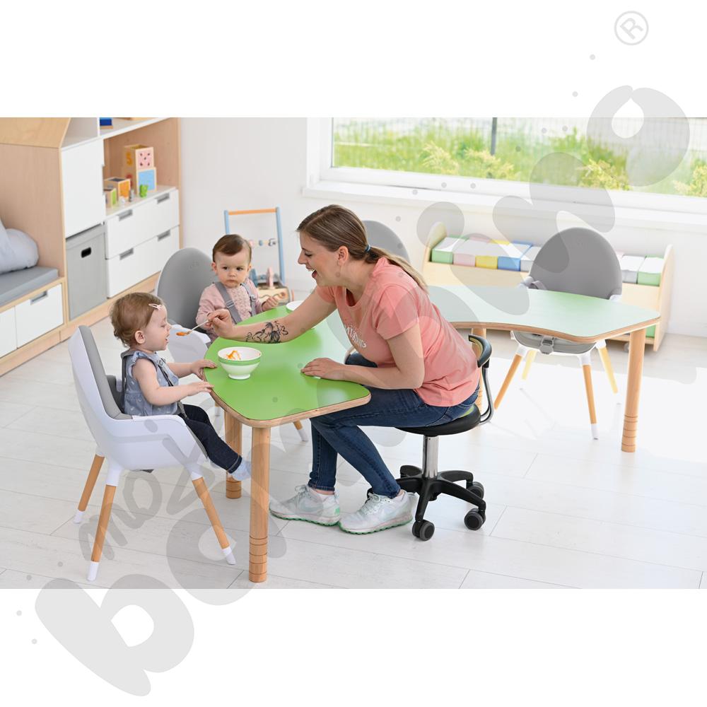 Krzesło Genito z oparciem, wys. 38-48 cm - limonkowe