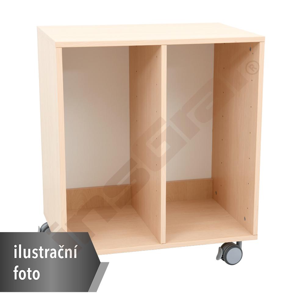 Mobilní regál Grande M na plastové zásobníky - bílý