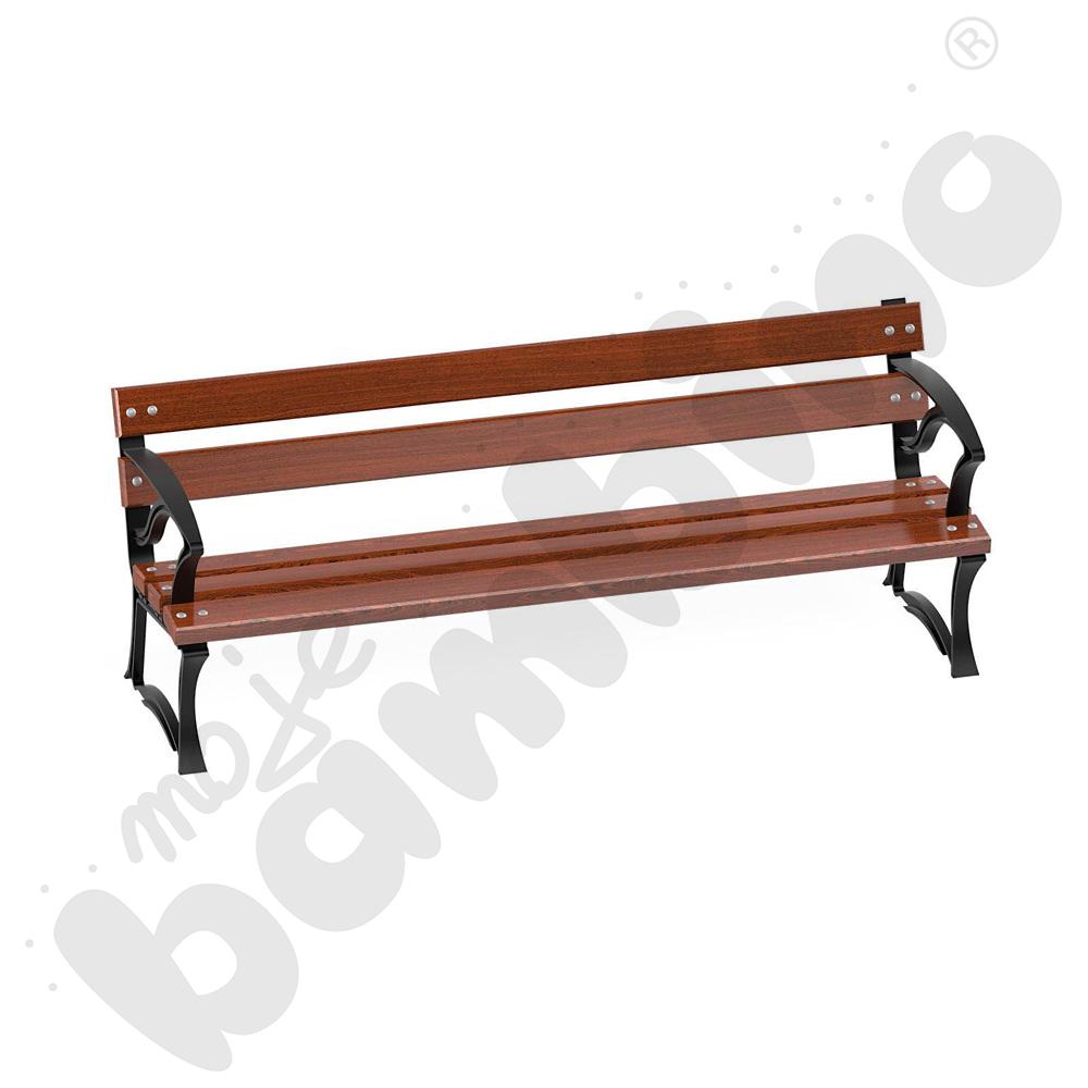 Ławka Łódzka z podłokietnikiem, mahoń