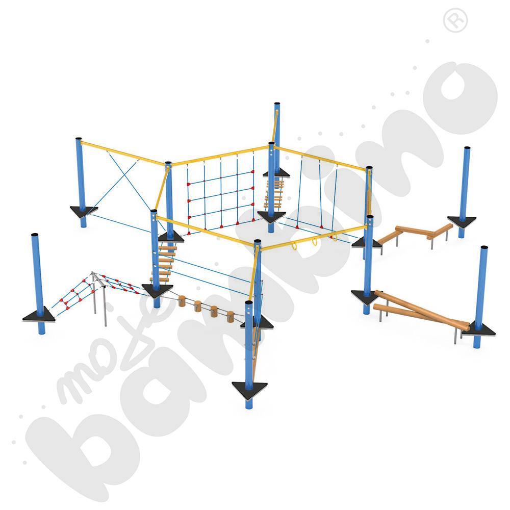 Zestaw Mini park linowy 2, metalowe słupy