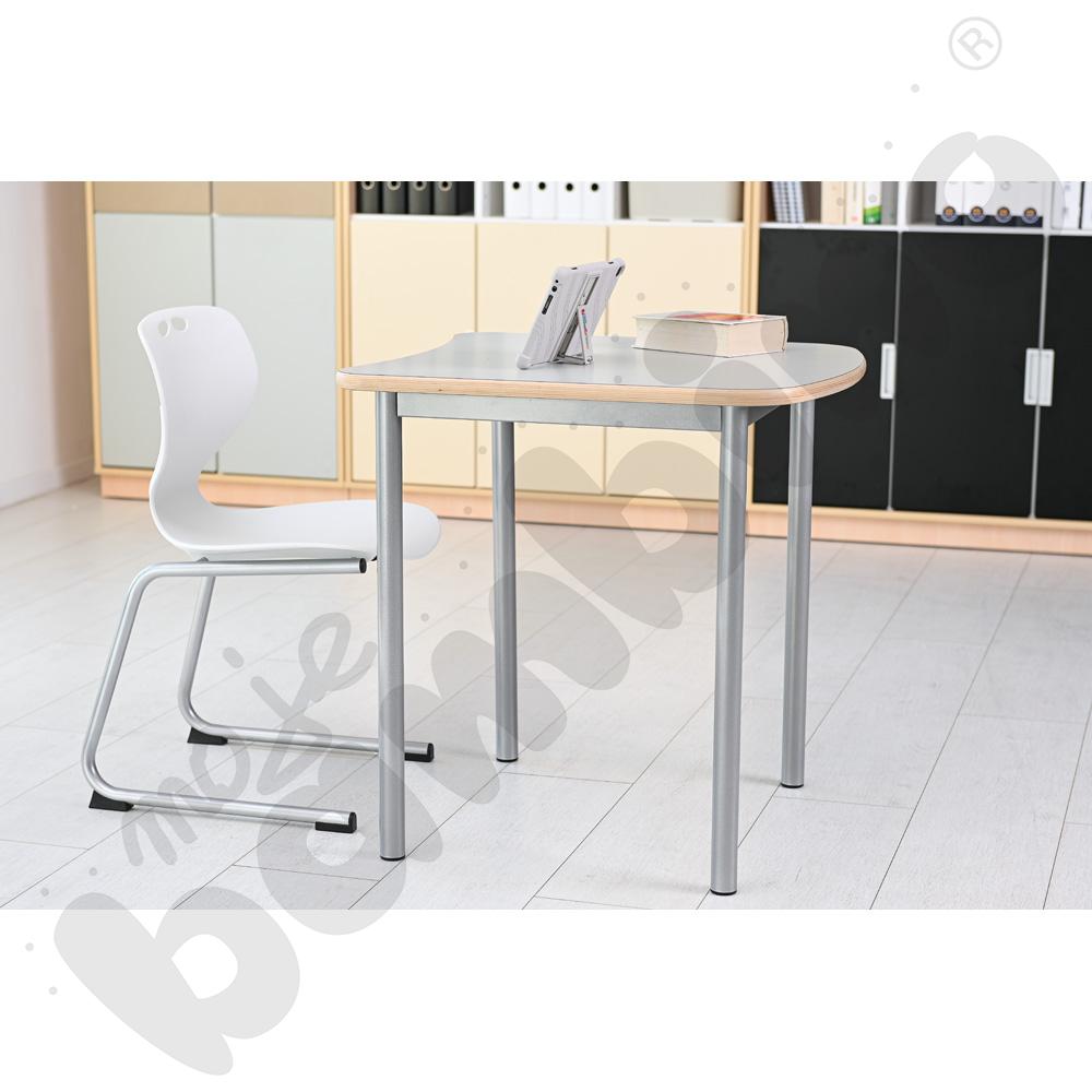 Stół Mila kwadrat falisty 70x72, blat HPL szary, narożniki zaokrąglone, rozm. 6