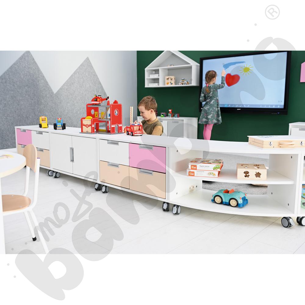 Quadro - szafka S na 4 szuflady na kółkach, biała