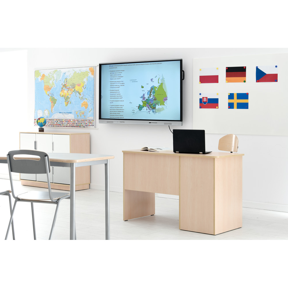 Quadro - písací stôl so skrinkou a zásuvkou, tiché zatváranie - biela 