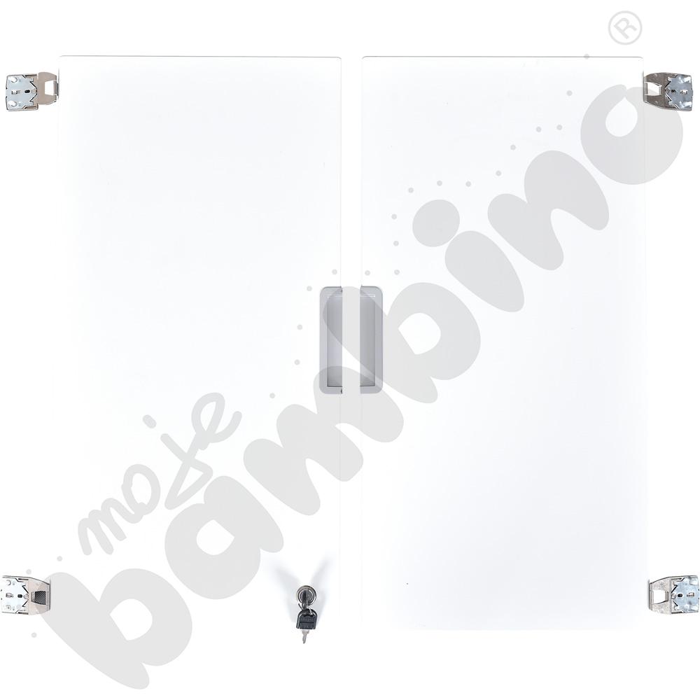 Quadro - drzwiczki z zamkiem średnie, 1 para 90 st. - białe