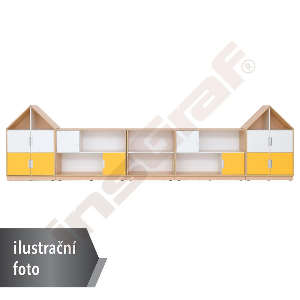 Quadro - sestava 186, dvířka 90°, korpusy bílé