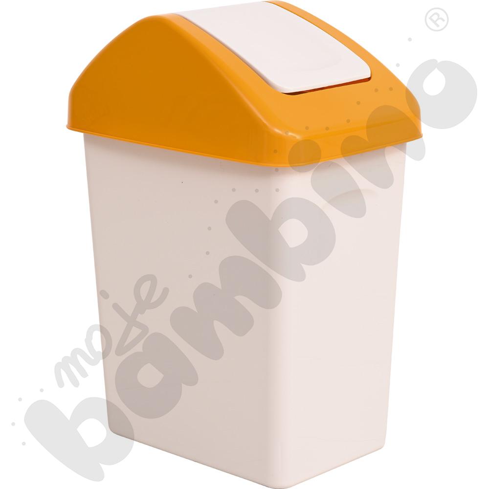 Kosz na śmieci z uchylną pokrywą 25 l, żółty