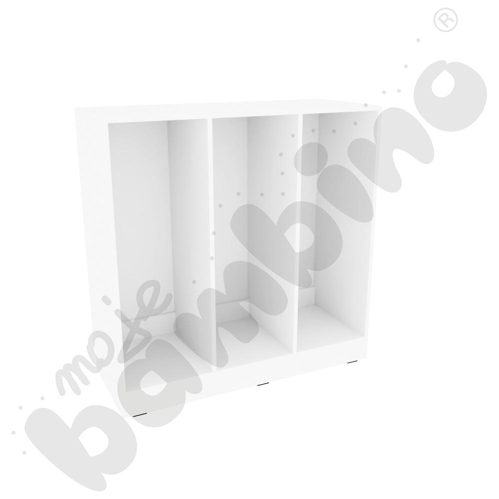 Regał Grande L na pojemniki, na cokole - 3 kolumny - biały