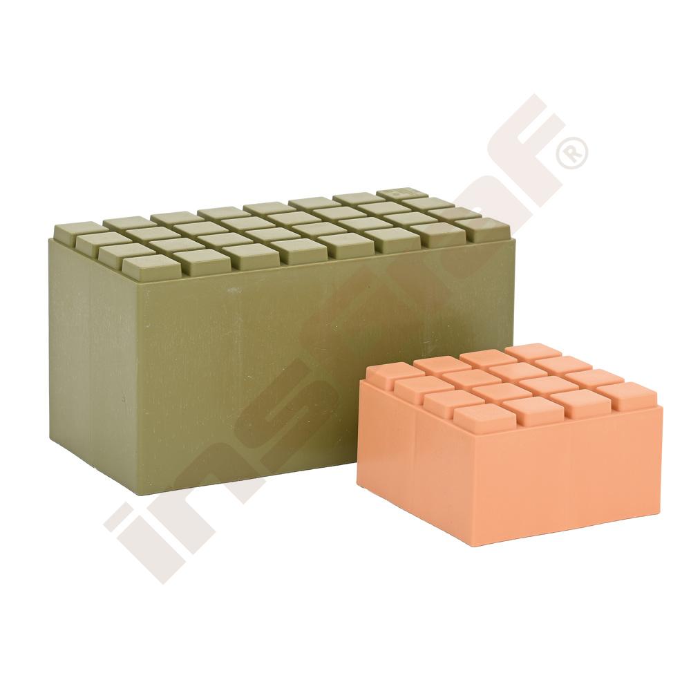 Kostky XXL - meruňková a khaki
