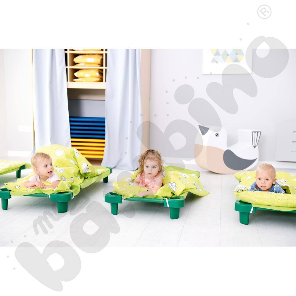 Łóżeczko przedszkolne zielone