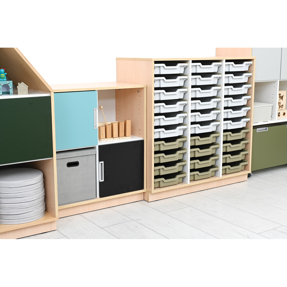 Quadro - skrinka M+ na plastové úložné boxy - s 2 predelmi
