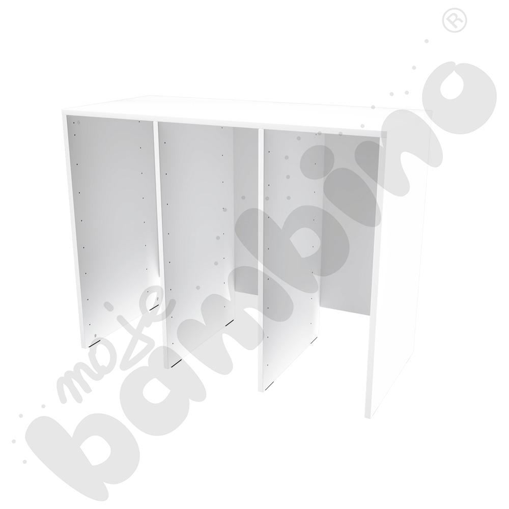 Regał Grande M bez cokołu na pojemniki – 3 kolumny – biały