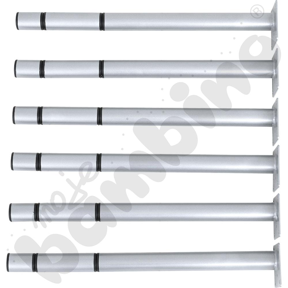  Nogi z reg. do blatów Quadro – aluminium, 6 szt. rozm. 0-3 (40-58 cm)  