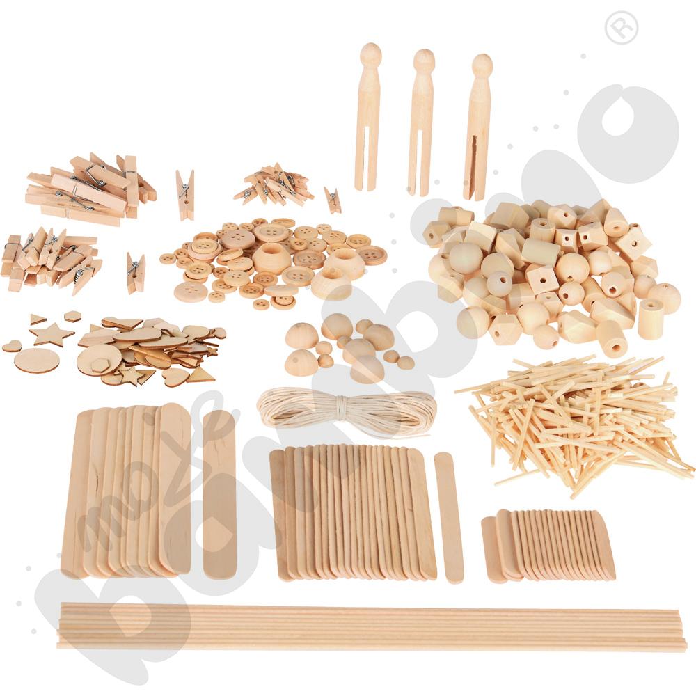 Pudełko kreatywne z drewnianymi akcesoriami