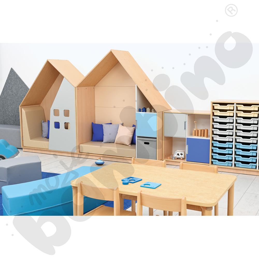 Quadro - szafka-domek z 2 półkami, skrzynia klon jasny,beżowa