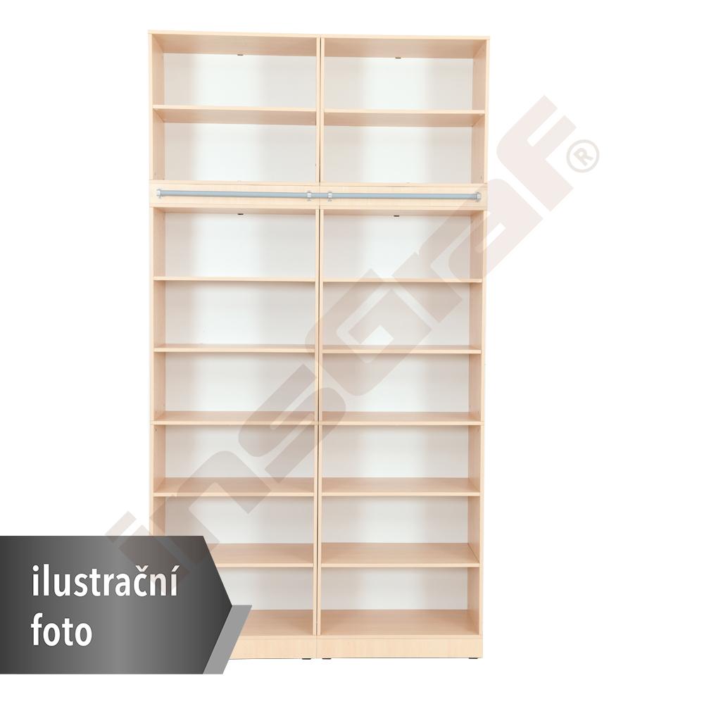 Grande - Vysoký regál s modulem pro upevnění žebříku 40 - bílý