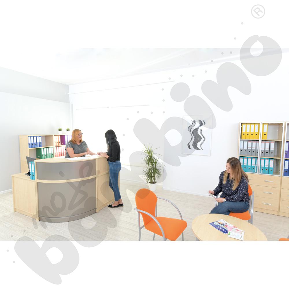 Narożna lada recepcyjna - klon 375