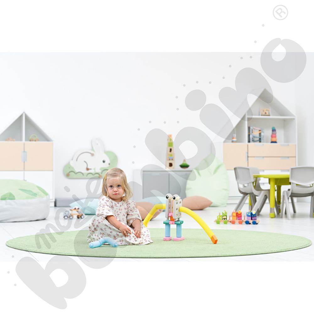 Dywan okrągły o śr. 200 cm – oliwkowy