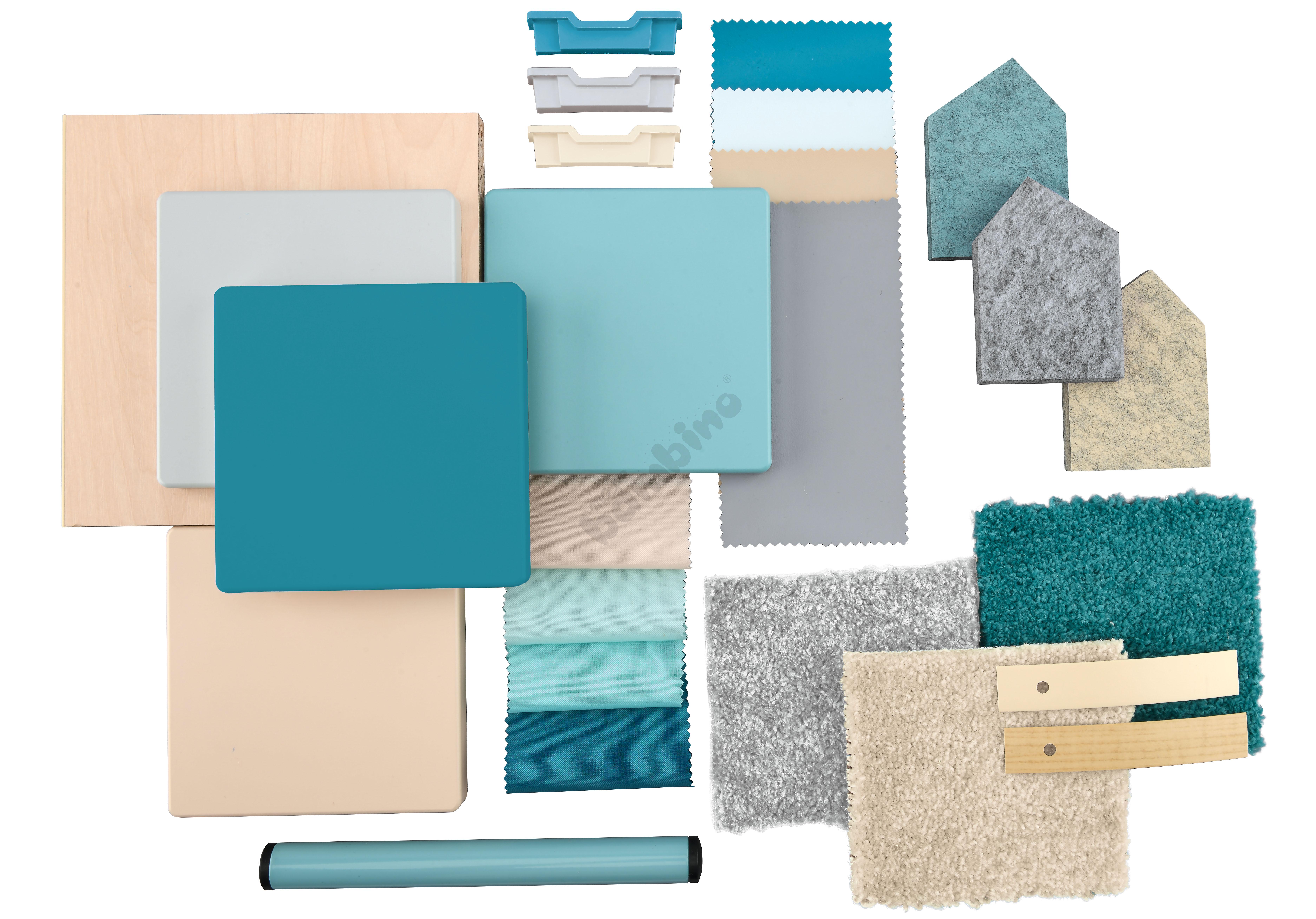 Sala przedszkolna Quadro w kolorystyce  turkusowo-morskiej