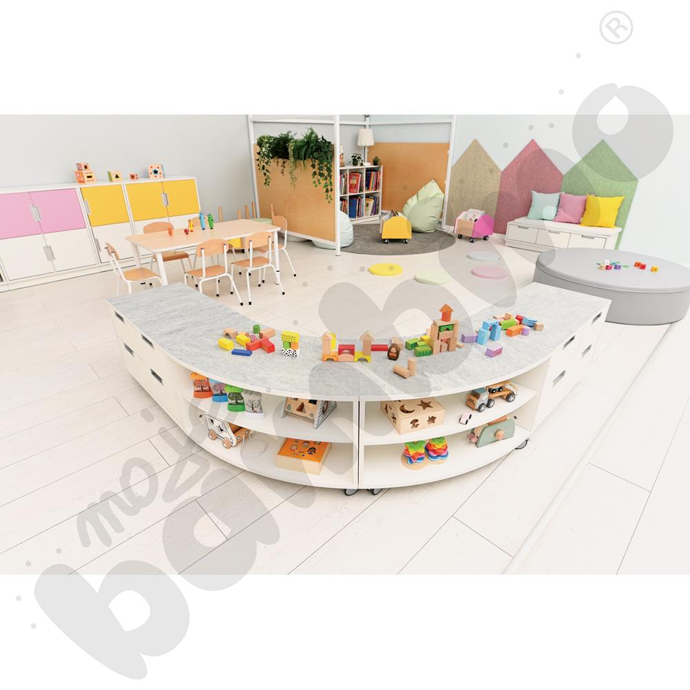 Quadro - szafka cicha S na 4 szuflady na kółkach, biała