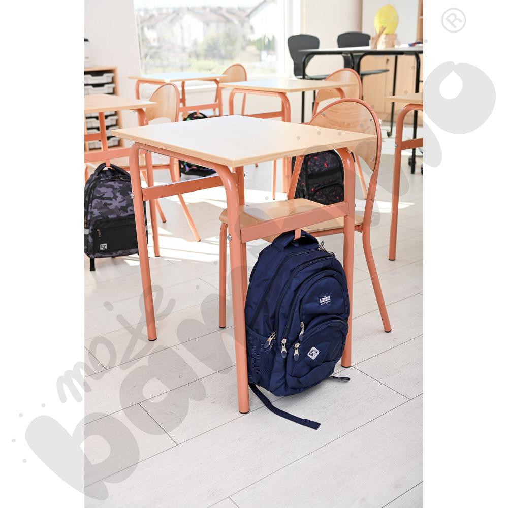 Stół Daniel 1-os. klon 375 z krzesłem P, rozm. 6, łososiowe