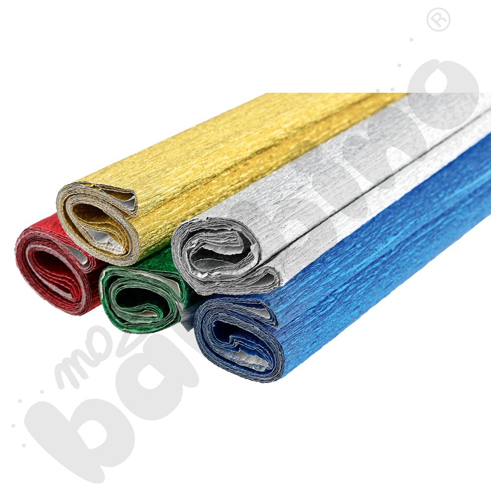 Bibuła marszczona alu, 5 kol.