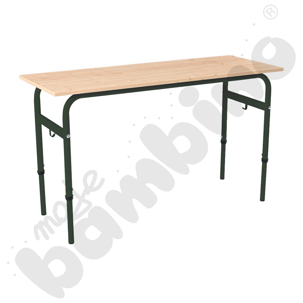 Stół Daniel 130x50 rozm. 4-6, 2-os., stelaż antracytowy, blat klon jasny, obrzeże ABS, narożniki proste