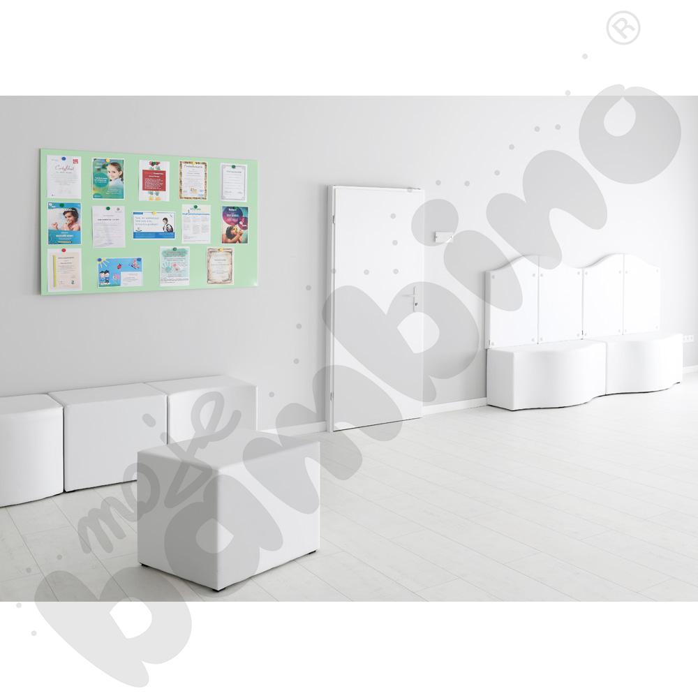 Pufa kostka biała, wys. 55,5 cm