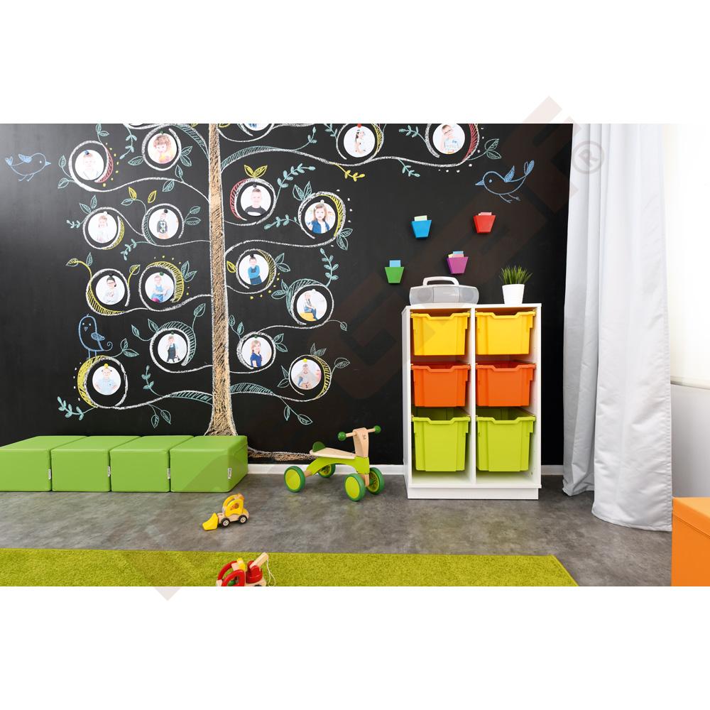 Quadro - skříňka M+ na plastové zásobníky, 2 sloupy - bílá  