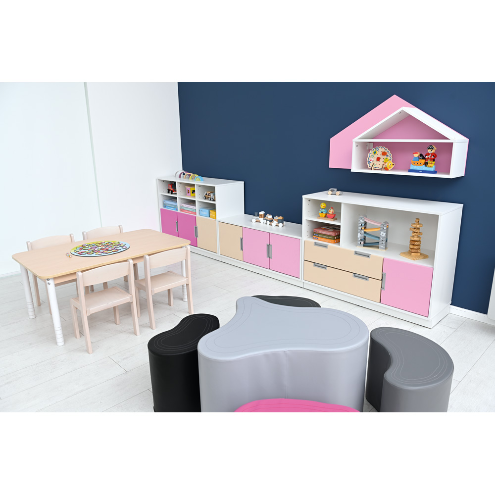 Quadro - skrinky na 6 zásuviek S, na sokli, biela