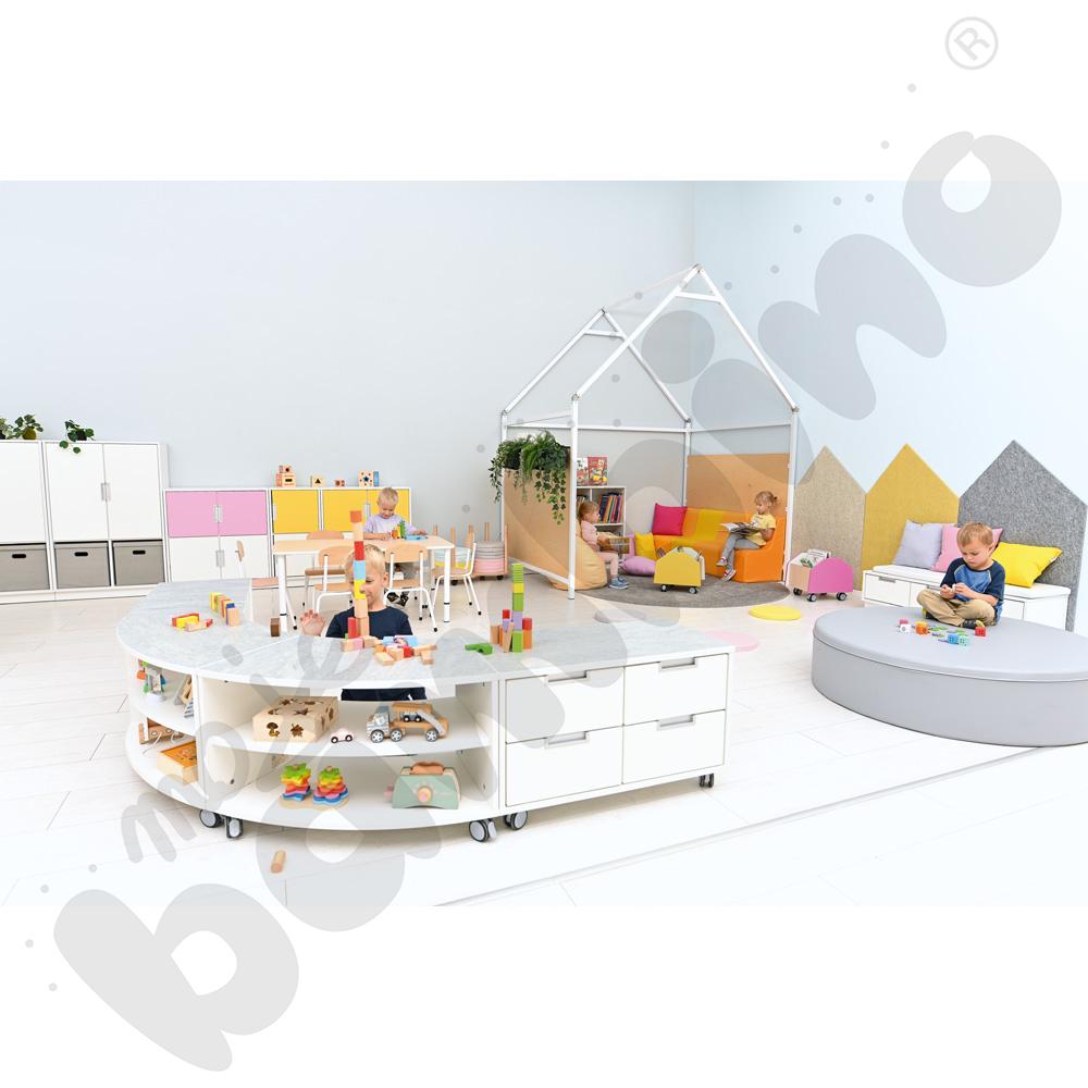 Quadro - szafka cicha S na 4 szuflady na kółkach, biała