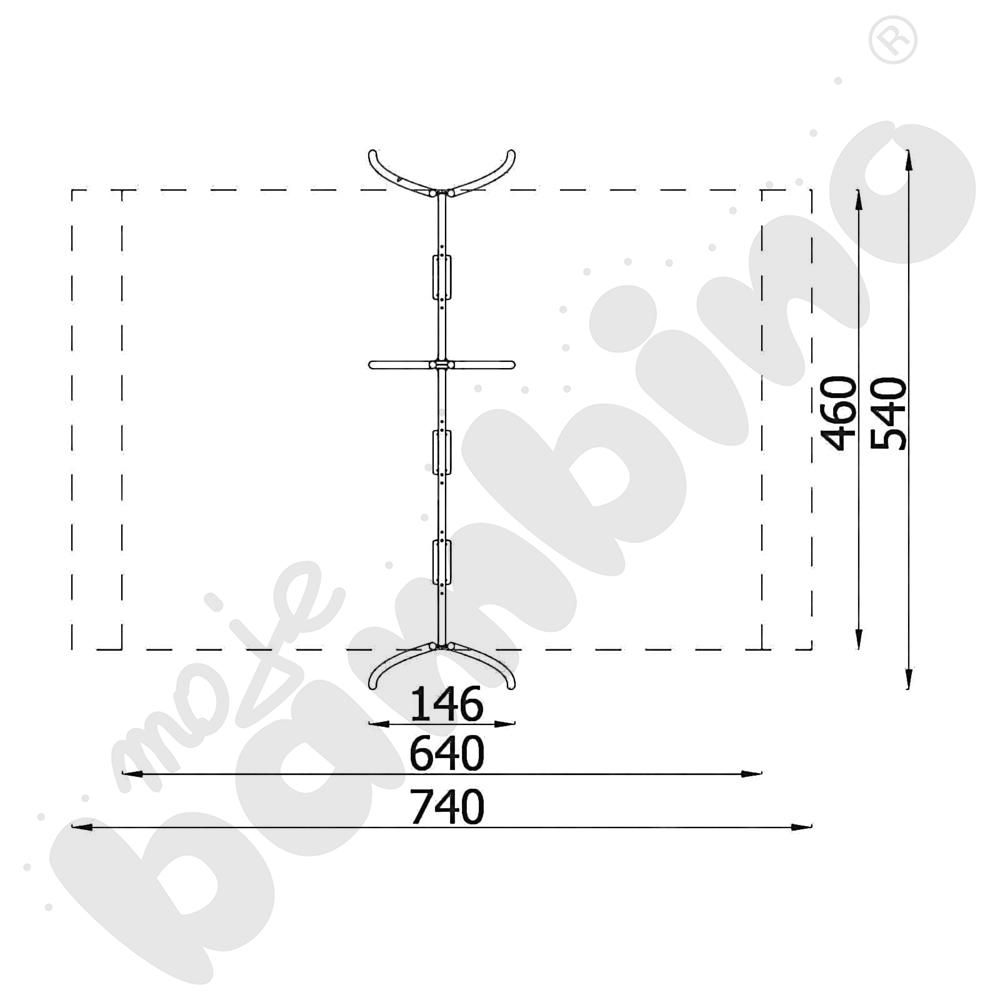Huśtawka metalowa Orbis/A4K potrójna/ bez zawiesi