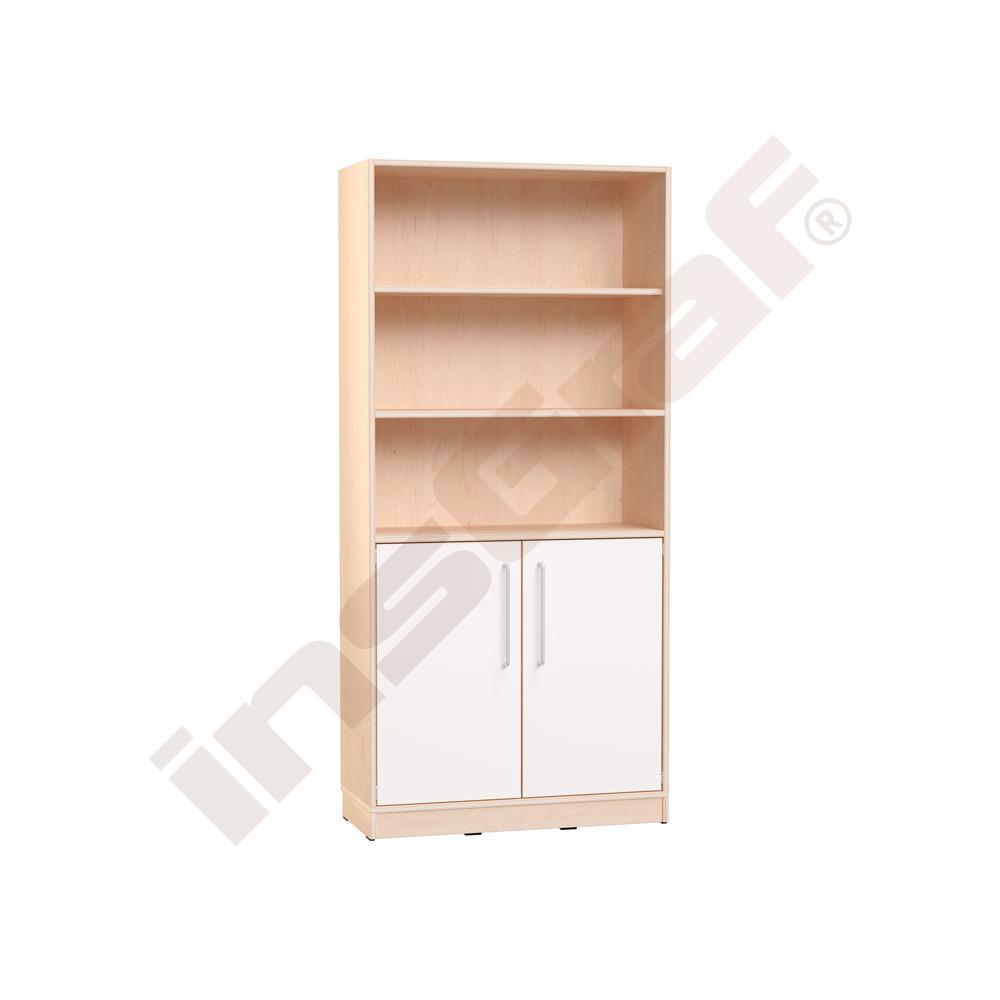 
Echtholz Hochschrank H 192 cm, unten Türen M (weiß, Bügelgriff)
