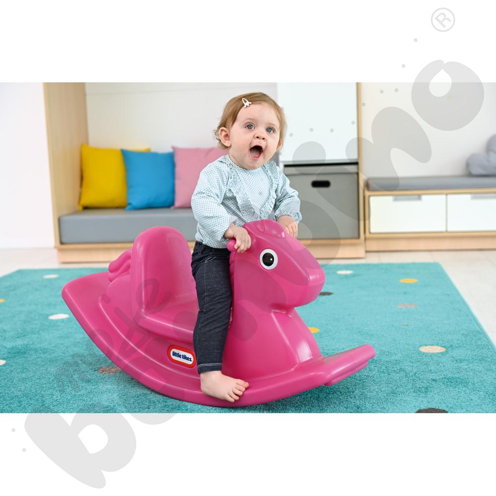 Koń na biegunach różowy