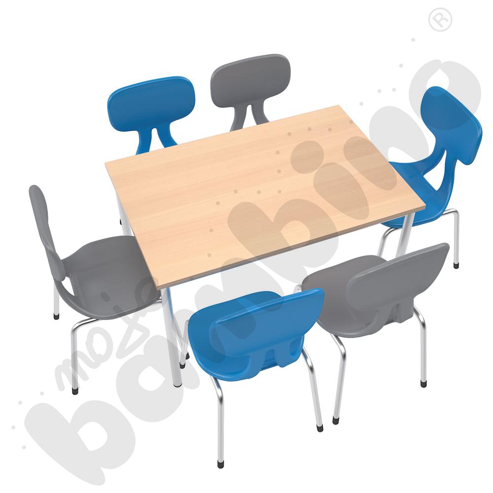 Stół Mila 120 x 80 klon z 6 krzesłami Colores mix kolorów, rozm. 5