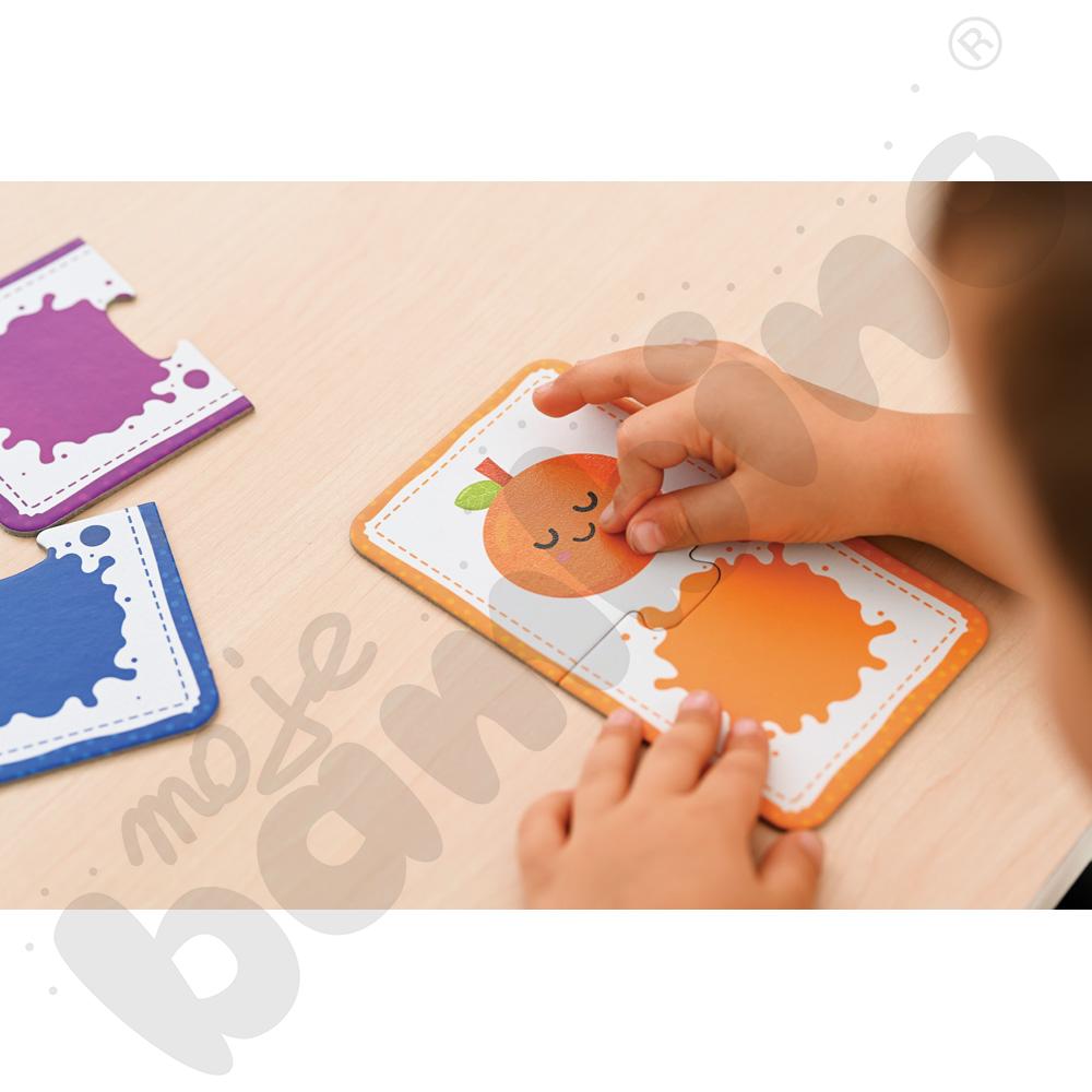 Dopasuj kolor - układanka dotykowa Montessori