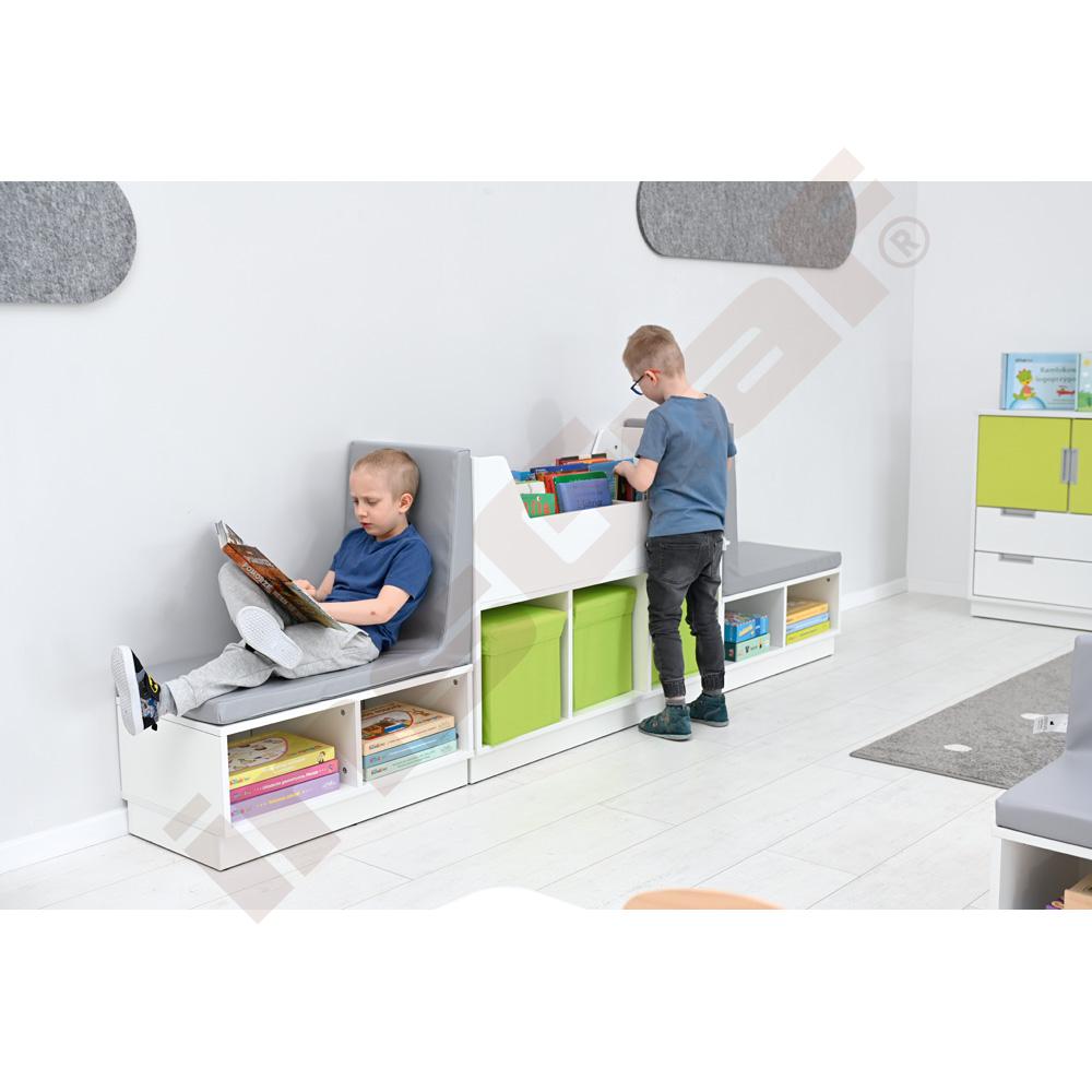 Quadro - Sitzbank mit Regalteil, weiß