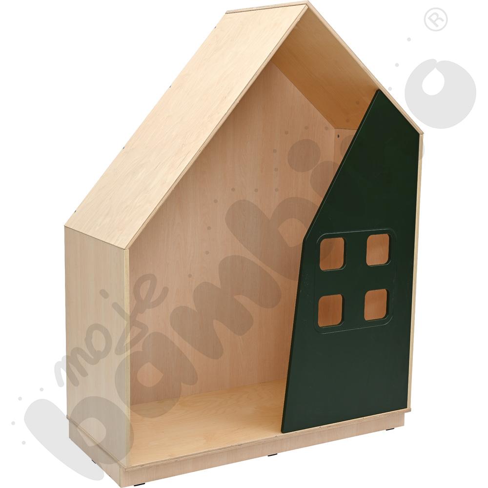Quadro - szafka-domek - ciemnozielona, skrzynia klon jasny