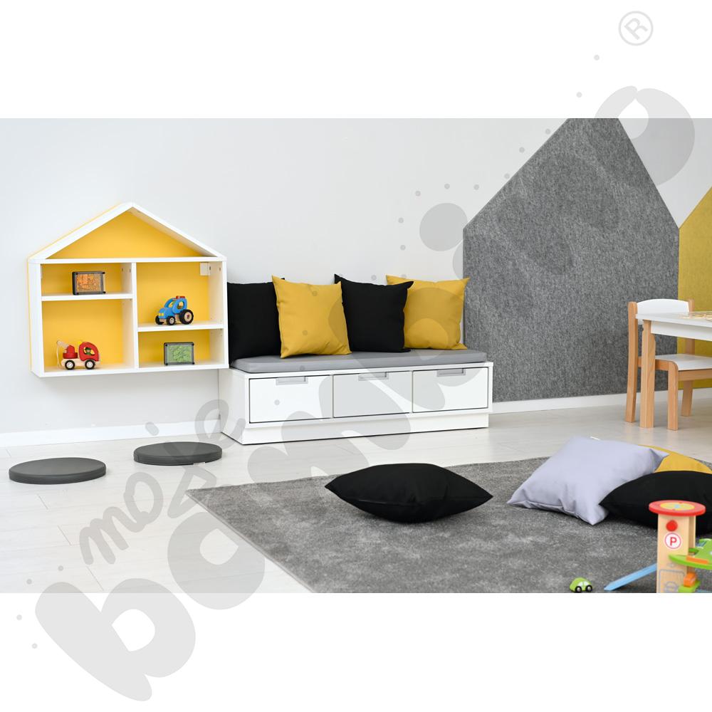 Quadro - szafka-ławeczka 3 - szary materac - biała