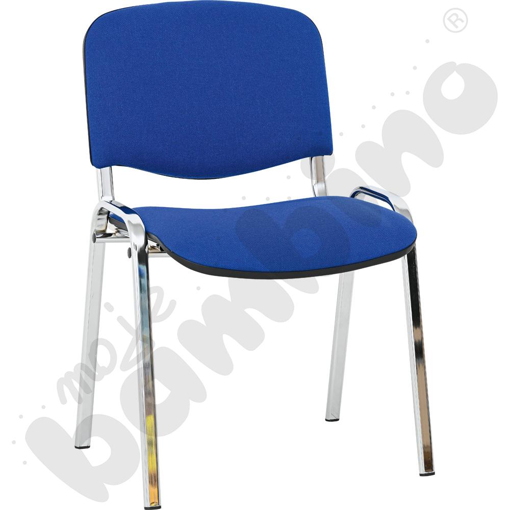 Krzesło konferencyjne ISO Chrom niebiesko  - czarne